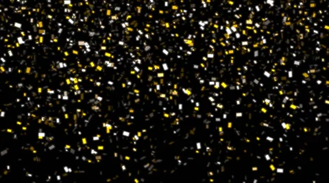 Gold confetti falling with alpha matte Video stock 48219712