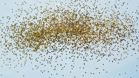 Gold confetti falling. Stock Footage 260396907