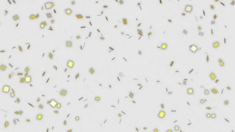Gold confetti falling seamless loop 4K alpha Video stock 346978288