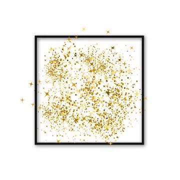 Gold confetti in a frame. Luxury vector background. Golden dust effect. Stock Illustration