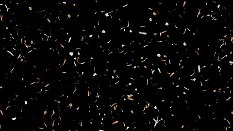 Gold Confetti / Full HD / Alpha Channel Stock Footage