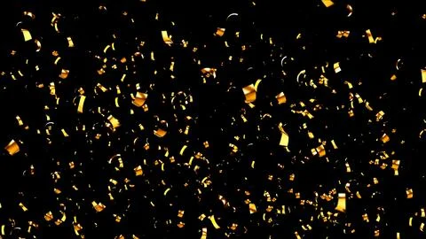 Gold Confetti glittering 3d render Stock Illustration