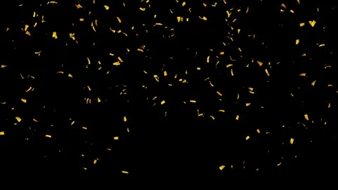 Gold Confetti Popper Explosion / 1920×1080 Full HD / Alpha Channel Video stock 110893653