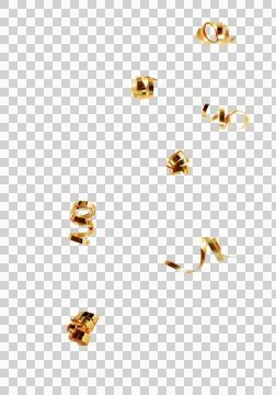 Gold confetti streamers frame isolated png cutout object on transparent backgrou 스톡 일러스트