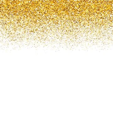 Gold confetti vector background. Falling golden dots border isolated on white Stock Illustration