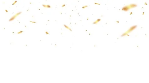 Gold Confetti Vector Background. Party Design With Colorful Confetti. Stock Illustration