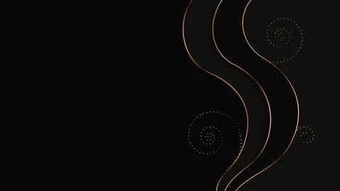 Gold contours in layers on a graphite background Illustrazione stock