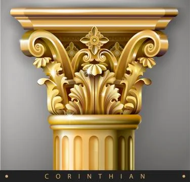 Gold Corinthian Column Stock Illustration