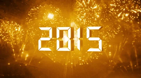 Gold countdown to happy new year 2015 Stock Footage 43500869