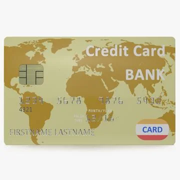 Gold Credit Card 3D Model 3D Model