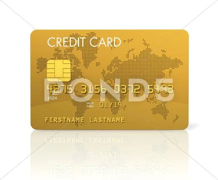 Gold credit card Stock Illustration