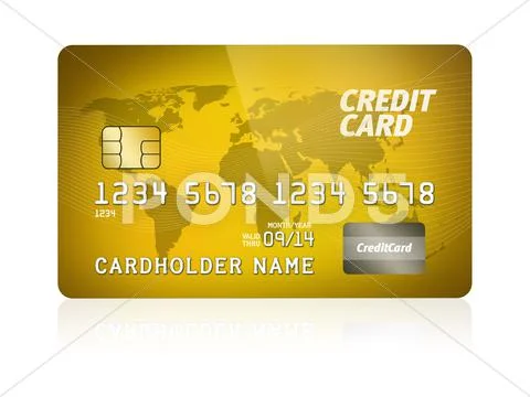 Gold credit card isolated Stock Illustration