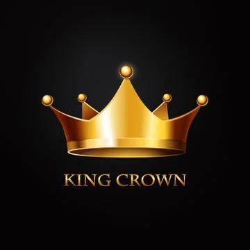 Gold Crown  on blac Stock Illustration