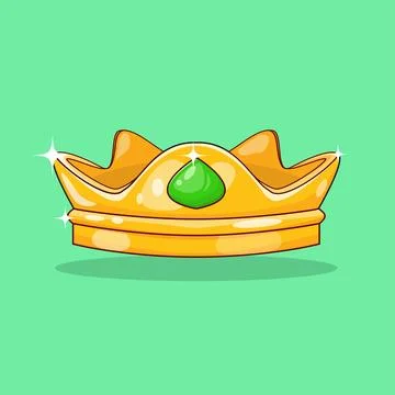 Gold Crown with Gemstone Illustration Vector Illustrazione stock