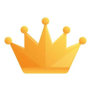Gold crown icon cartoon . Casino game Stock Illustration