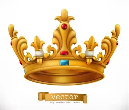 Gold crown. King. vector icon Stock Illustration