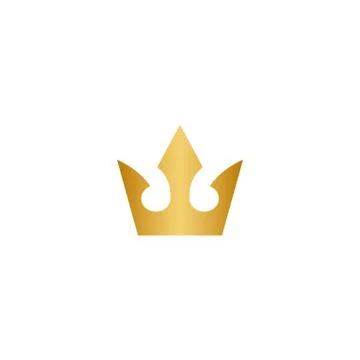 Gold crown logo icon element Stock Illustration