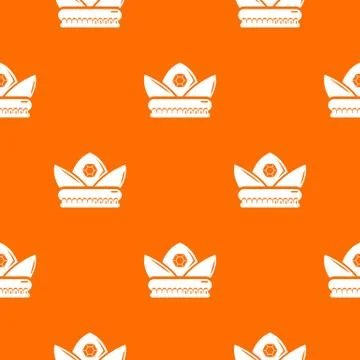 Gold crown pattern vector orange 스톡 일러스트