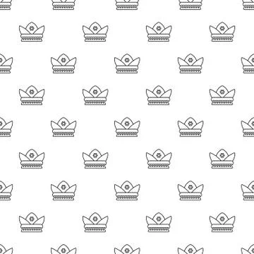 Gold crown pattern vector seamless 스톡 일러스트