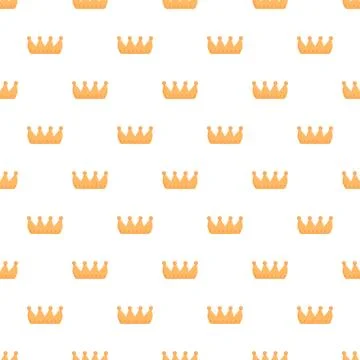 Gold crown seamless pattern on white background Illustrazione stock