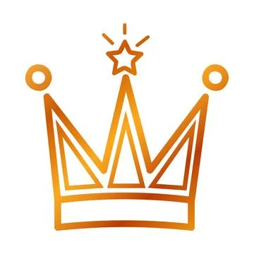Gold crown simple vector, isolated on white Stock Illustration