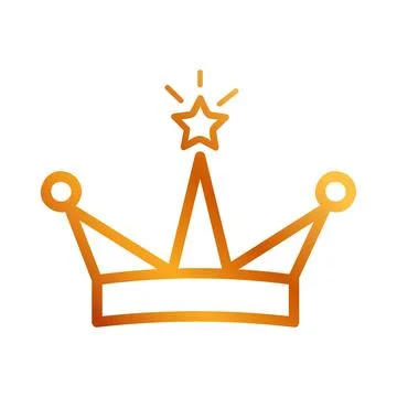 Gold crown simple vector, isolated on white Stock Illustration
