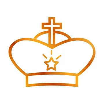 Gold crown simple vector, isolated on white Stock Illustration