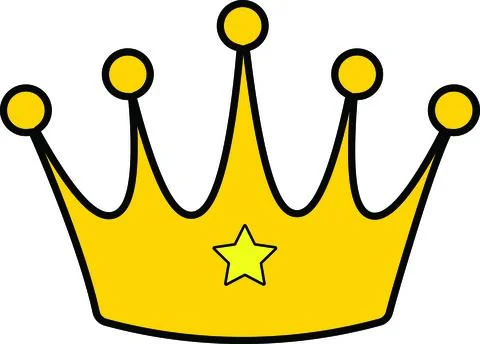 Gold Crown with Star Icon Stock Illustration