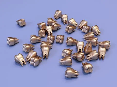 Gold crown teeth Stock Illustration