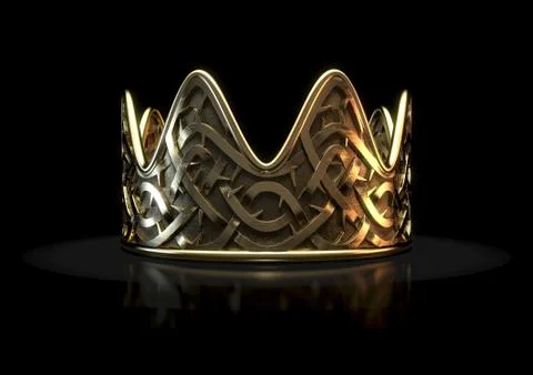 Gold Crown With Thorn Patterns 스톡 일러스트