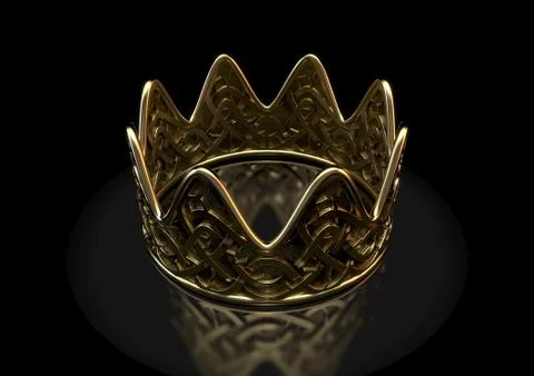 Gold Crown With Thorn Patterns Stock Illustration