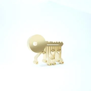 Gold Cryptocurrency key icon isolated on white background. Concept of cyber s イラスト素材