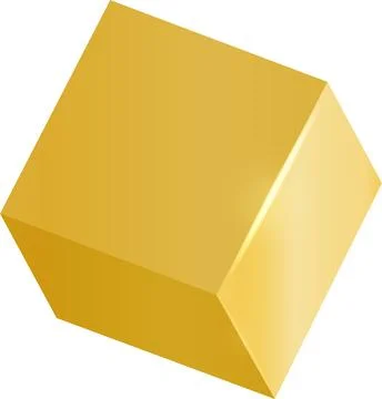 Gold cube model perspective 스톡 일러스트