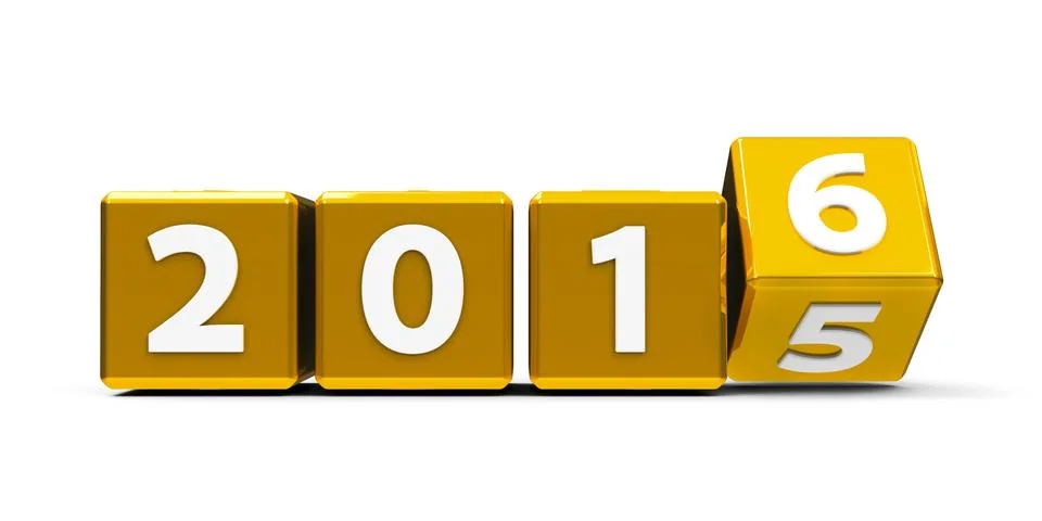 Gold cubes 2016 #2 Stock Illustration