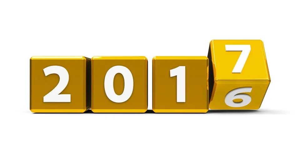 Gold cubes 2017 #2 Stock Illustration