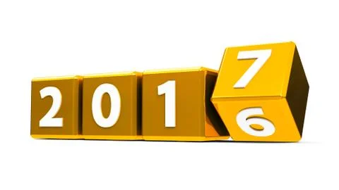 Gold cubes 2017 Stock Illustration