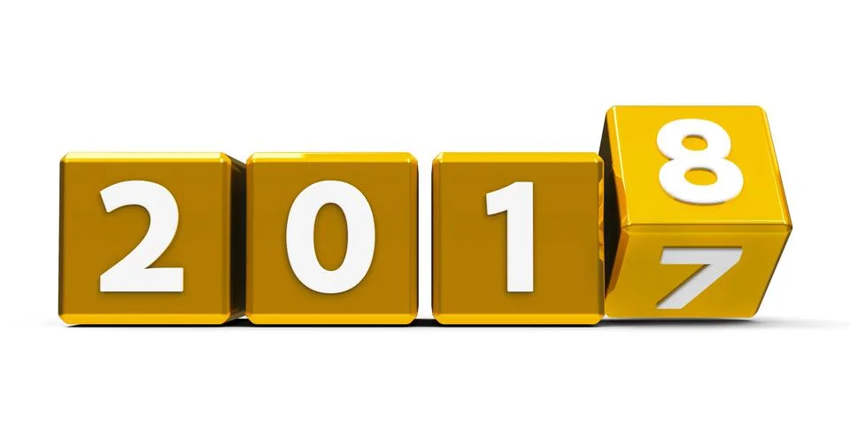 Gold cubes 2018 Illustrazione stock