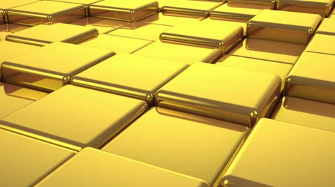 Gold cubes Stock Footage 32940468