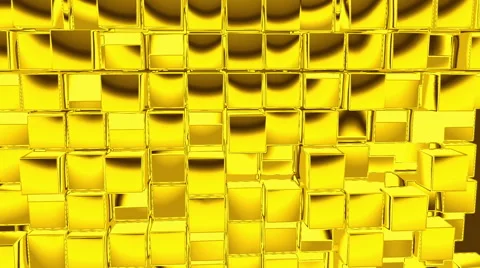 Gold Cubes motion background, seamless looping Stock Footage 48038868