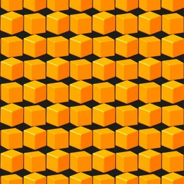 Gold Cubes Pattern on Black Background Stockillustratie