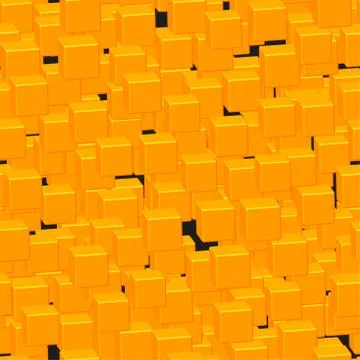 Gold Cubes Seamless Pattern on Black Stock Illustration