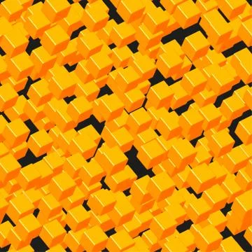 Gold Cubes Seamless Pattern on Black Illustrazione stock