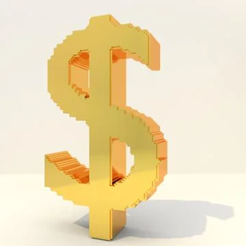 Gold Cubic Dollar Stock Illustration
