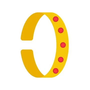 Gold cuff bracelet with ruby, jewelry related icon, flat design Illustrazione stock