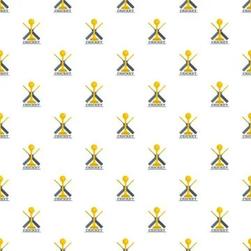 Gold cup cricket pattern seamless vector Stock Illustration