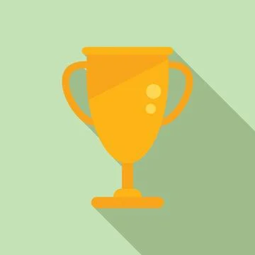 Gold cup exam icon flat . Book final イラスト素材