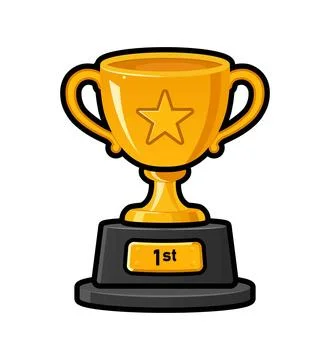 Gold cup isolated on white background Stock Illustration
