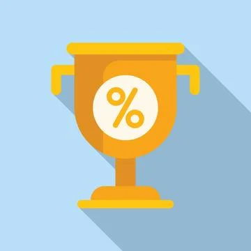 Gold cup of loyalty icon flat vector. Bonus system code Illustrazione stock