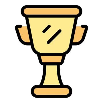 Gold cup machine icon vector flat Stock Illustration