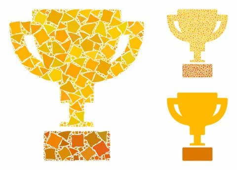 Gold cup Mosaic Icon of Bumpy Pieces Stock Illustration